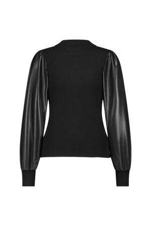 Studio Anneloes Studio Anneloes noortje faux leather pullover 12061 Trui 9000 black