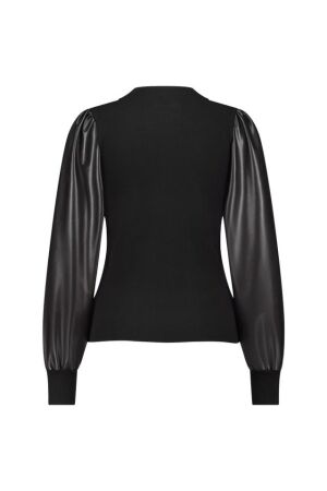 Studio Anneloes Studio Anneloes noortje faux leather pullover 12061 Trui 9000 black
