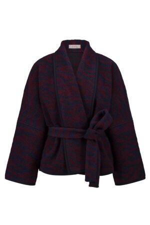 Studio Anneloes Studio Anneloes oralee wool zebra jacket 12280 Jackets 6938 dark blue/blackberry