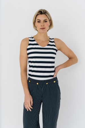 Maicazz Maicazz seran sp25.t60.739 T-shirt Korte mouw navy stripe