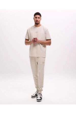 Malelions Malelions striped signature t-shirt mm1-ss25-07 Print T-shirts 120 beige