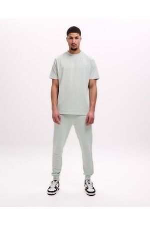 Malelions Malelions striped signature t-shirt mm1-ss25-07 Print T-shirts 287 pale aqua