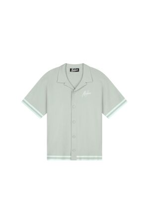 Malelions Malelions knitted camp collar shirt mm2-ss25-31 Overhemd 287 pale aqua