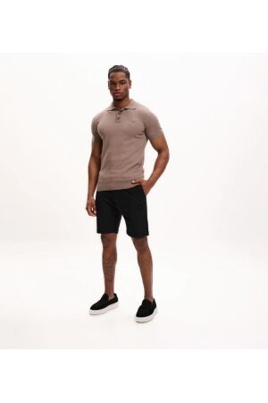 Malelions Malelions knitted patch polo mm2-ss25-35 Poloshirts 336 taupe