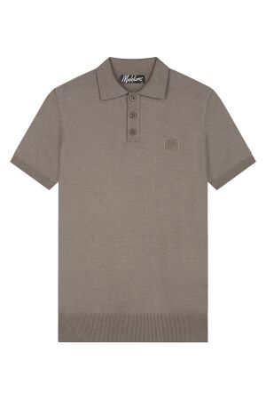 Malelions Malelions knitted patch polo mm2-ss25-35 Poloshirts 336 taupe
