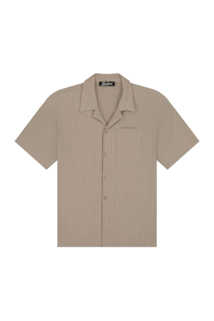 Malelions Malelions seersucker shirt mm3-ss25-19 Overhemd 336 taupe