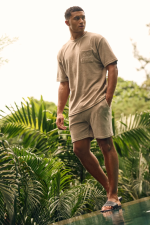 Malelions Malelions signature towelling t-shirt mm3-ss25-25 Print T-shirts 336 taupe