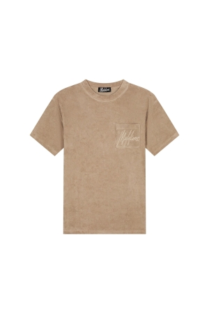 Malelions Malelions signature towelling t-shirt mm3-ss25-25 Print T-shirts 336 taupe
