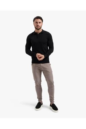 Malelions Malelions knitted long sleeve polo mm1-ps25-09 Poloshirts 900 black