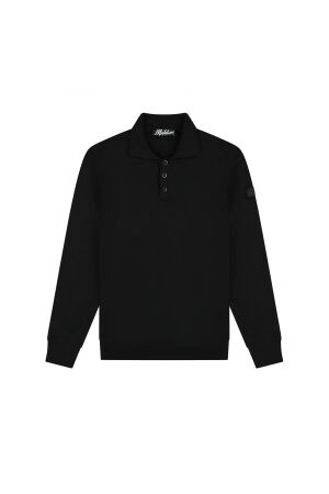 Malelions Malelions knitted long sleeve polo mm1-ps25-09 Poloshirts 900 black