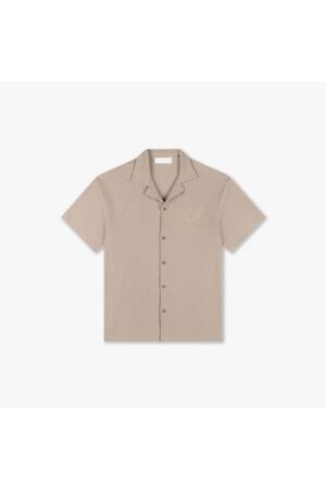 Croyez Homme Croyez Homme ribbed shirt cr1-ss25-25 Overhemd 099 sand