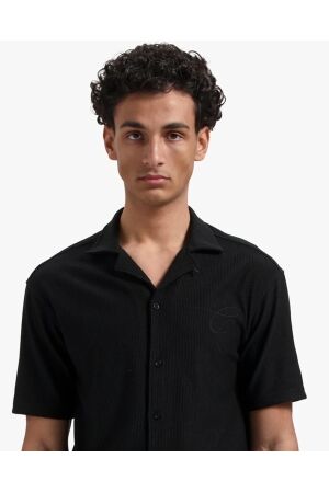 Croyez Homme Croyez Homme ribbed shirt cr1-ss25-25 Overhemd 900 black