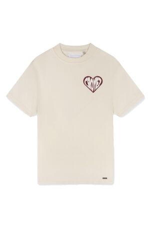 Croyez Homme Croyez Homme puffed heart t-shirt cr1-ss25-39 Print T-shirts 333 off-white