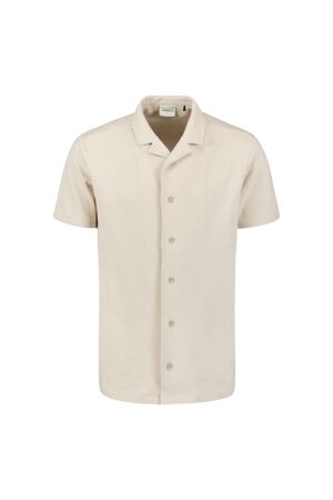 No- Excess No- Excess shirt short sleeve jersey revers collar solid terr Overhemd 122 cement