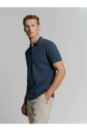 No- Excess No- Excess polo liquid finished cotton Poloshirts 096 deep blue