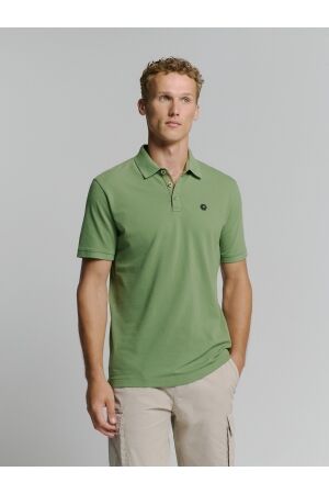 No- Excess No- Excess polo pique garment dyed Poloshirts 050 green