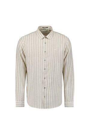 No- Excess No- Excess shirt verical big stripes with linen Overhemd 310 light desert