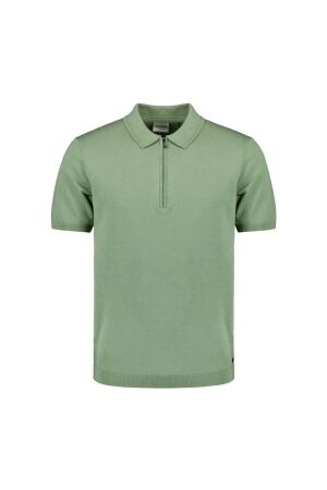 No- Excess No- Excess pullover short sleeve polo zip solid Poloshirts 050 green