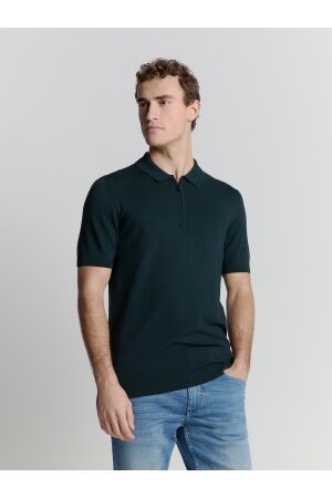 No- Excess No- Excess pullover short sleeve polo zip solid Poloshirts 078 night