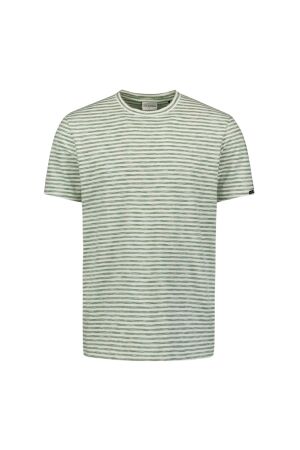 No- Excess No- Excess t-shirt crewneck multi coloured melange stripes Print T-shirts 050 green