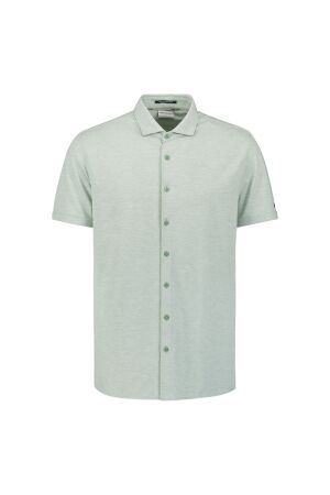 No- Excess No- Excess shirt short sleeve jersey melange stretch Overhemd 058 mint