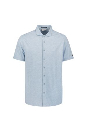 No- Excess No- Excess shirt short sleeve jersey melange stretch Overhemd 130 cloud