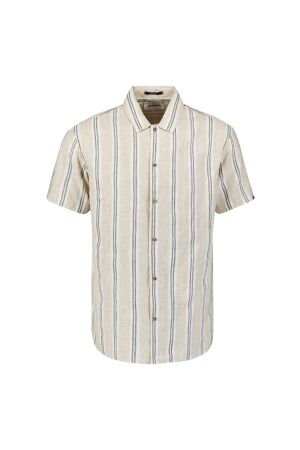No- Excess No- Excess shirt short sleeve dobby vertical stripe with line Overhemd 122 cement