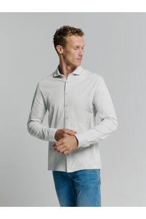 No- Excess No-Excess 27410180 shirt jersey melange stretch Overhemd 017 chalk