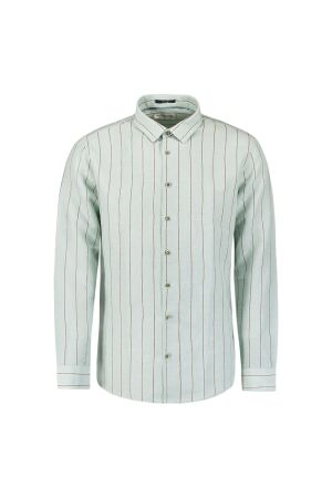 No- Excess No-Excess 27430205 shirt vertical stripes with linen Overhemd 151 ice