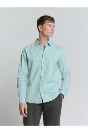 No- Excess No- Excess shirt solid with linen Overhemd 151 ice