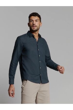 No- Excess No- Excess shirt solid with linen Overhemd 078 night