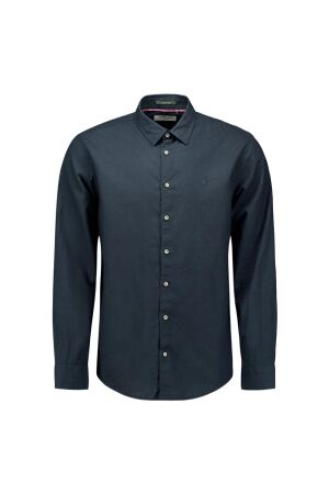 No- Excess No- Excess shirt solid with linen Overhemd 078 night