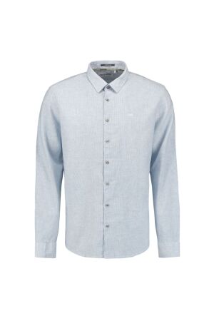 No- Excess No- Excess shirt verical small stripes with linen Overhemd 130 cloud