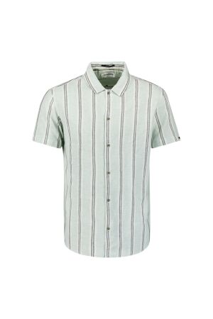 No- Excess No- Excess shirt short sleeve dobby vertical stripe Overhemd 151 ice