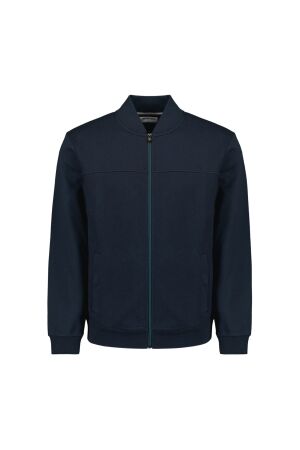 No- Excess No- Excess sweater full zipper jacquard mix bomber Trui 096 deep blue