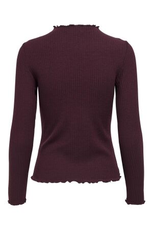 Only Only onlemma l/s high neck top noos jrs T-shirt Lange mouw madder brown