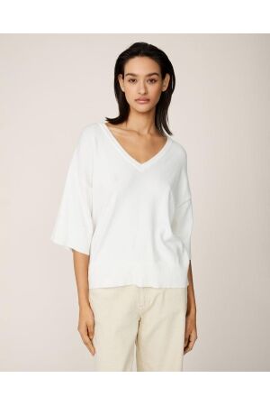 MSCH Copenhagen MSCH Copenhagen mscheslina rachelle 2 4 v pullover Trui korte mouw egret