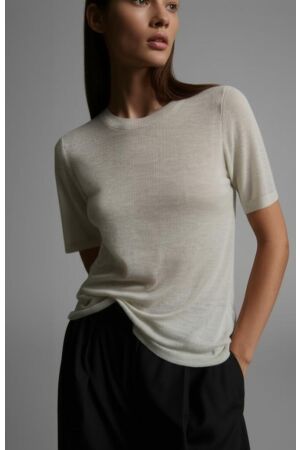 MSCH Copenhagen MSCH Copenhagen mschrini kobra 2 4 pullover Trui korte mouw sand melange