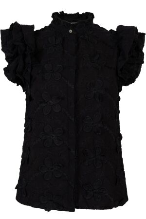 Aaiko Aaiko gezana embroidery vis 671 T-shirt Korte mouw 900 black