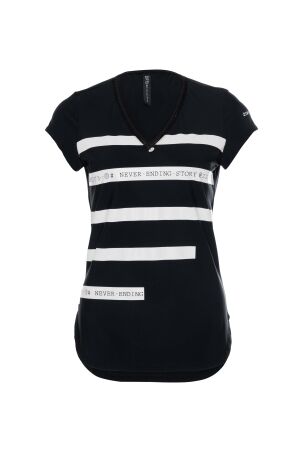 ZIP73 ZIP73 top v stripe z25/916/02/001 T-shirt Korte mouw 001 black