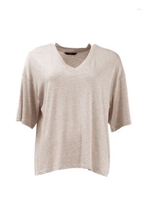 WithBlack WithBlack wbljosefine ss v-neck tee T-shirt Lange mouw silver lining melange