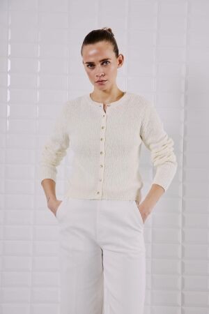 WithBlack WhitBlack wblangel ls cardigan Vest cloud white