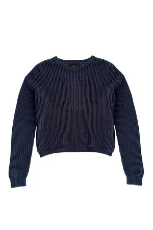 WithBlack WhitBlack wblbilly ls o-neck pullover Trui mid day blue