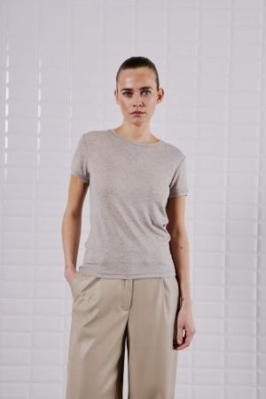 WithBlack WhitBlack wblheather ss tee T-shirt Korte mouw pumice stone melange