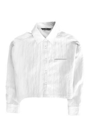WithBlack WhitBlack wblquinie ls cropped shirt Blouse white