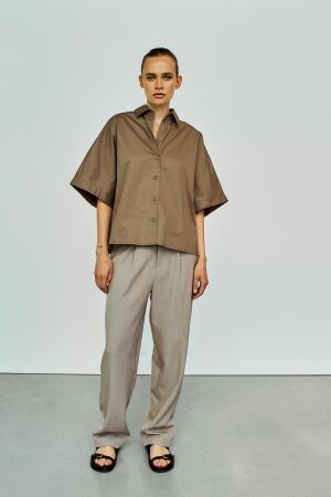 WithBlack WhitBlack wblvanilla tailored pant Broek desert taupe melange