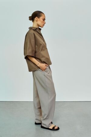WithBlack WhitBlack wblvanilla tailored pant Broek desert taupe melange