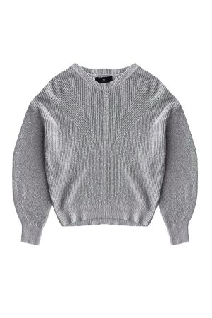 WithBlack WhitBlack wblangel ls o-neck pullover Trui mineral gray
