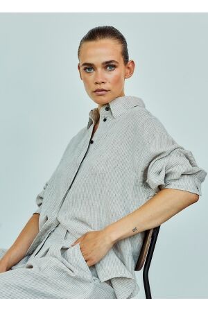 WithBlack WhitBlack wblwillow ls shirt Blouse birch stripe