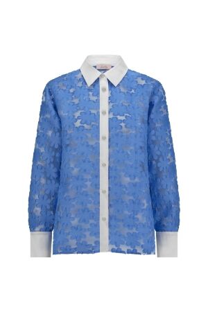 Studio Anneloes Studio Anneloes chrisje flower blouse 12354 Blouse 6601 shirt blue